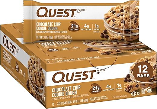 Quest Nutrition’s CHOCOLATE CHIP COOKIE DOUGH Bars: A Guilt-Free Indulgence!